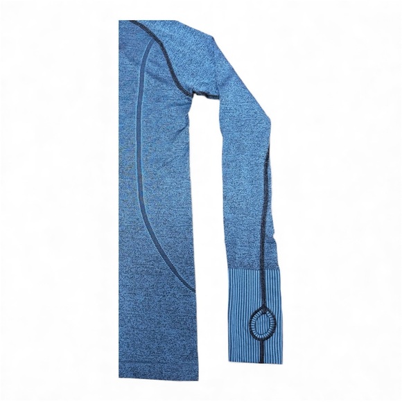 Lululemon Indian Ocean Aqua Blue Black Seamless Swiftly Long Sleeve
Crew Shirt 4 - Picture 4 of 5